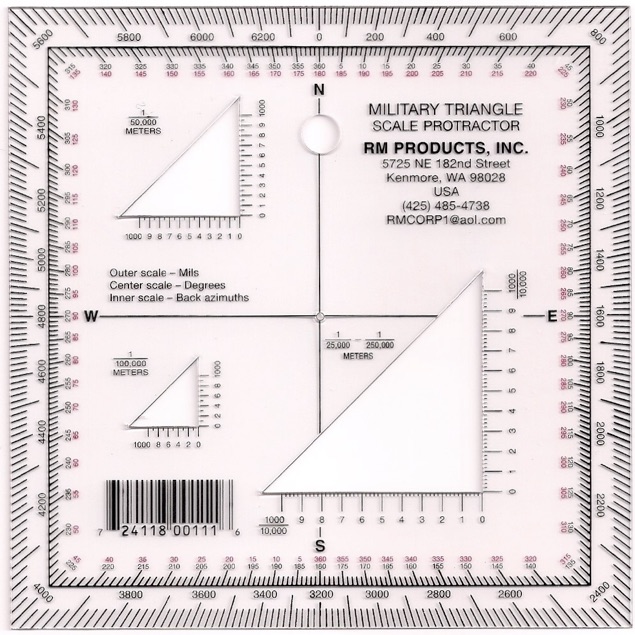 military protractor scale