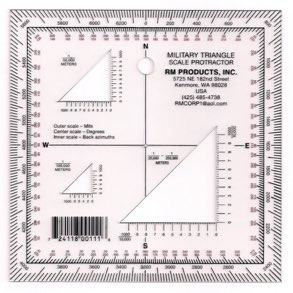 Military Map Protractor 2-Pack Set - Coordinate Scales for Map Navigation